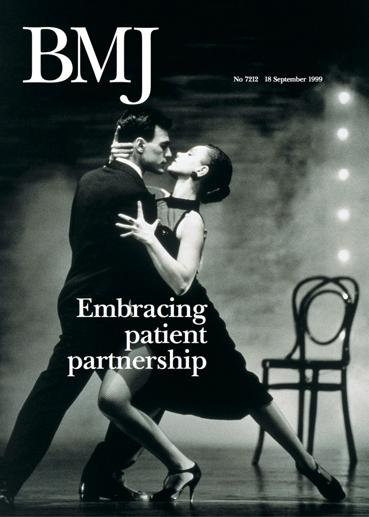 BMJ cover, No. 7212, 18 September 1999, showing two dancers in a tango under the cover line ‘Embracing patient partnership’
